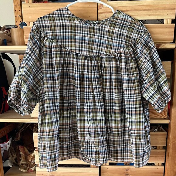 Kowtow Frances Top Vista Check NWT - Picture 2 of 5